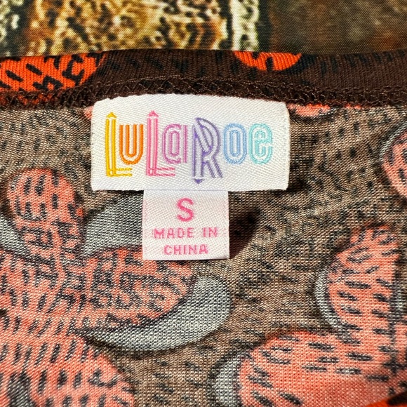 LuLaRoe Black and Orange Floral Mini Dress - Picture 2 of 7